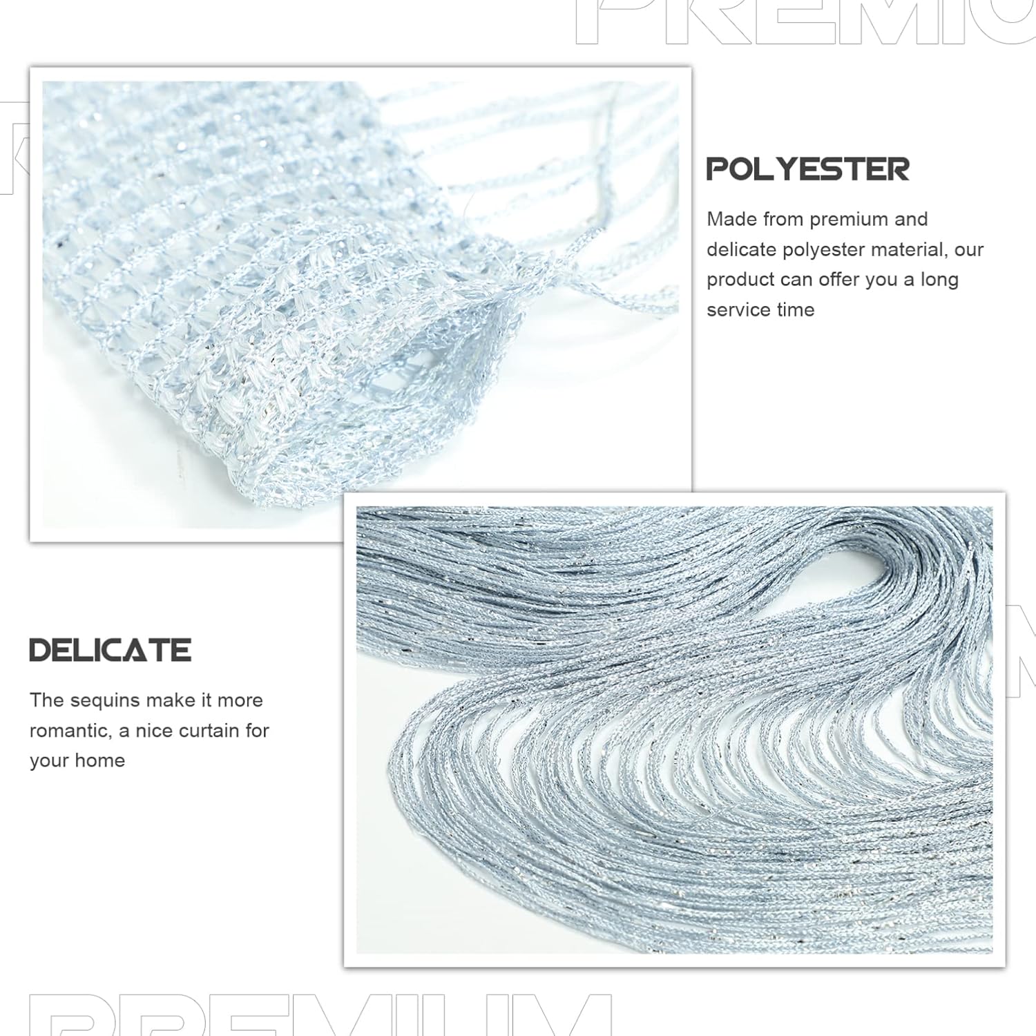 FOMIYES Grey Tassel Curtain for Doors and Windows