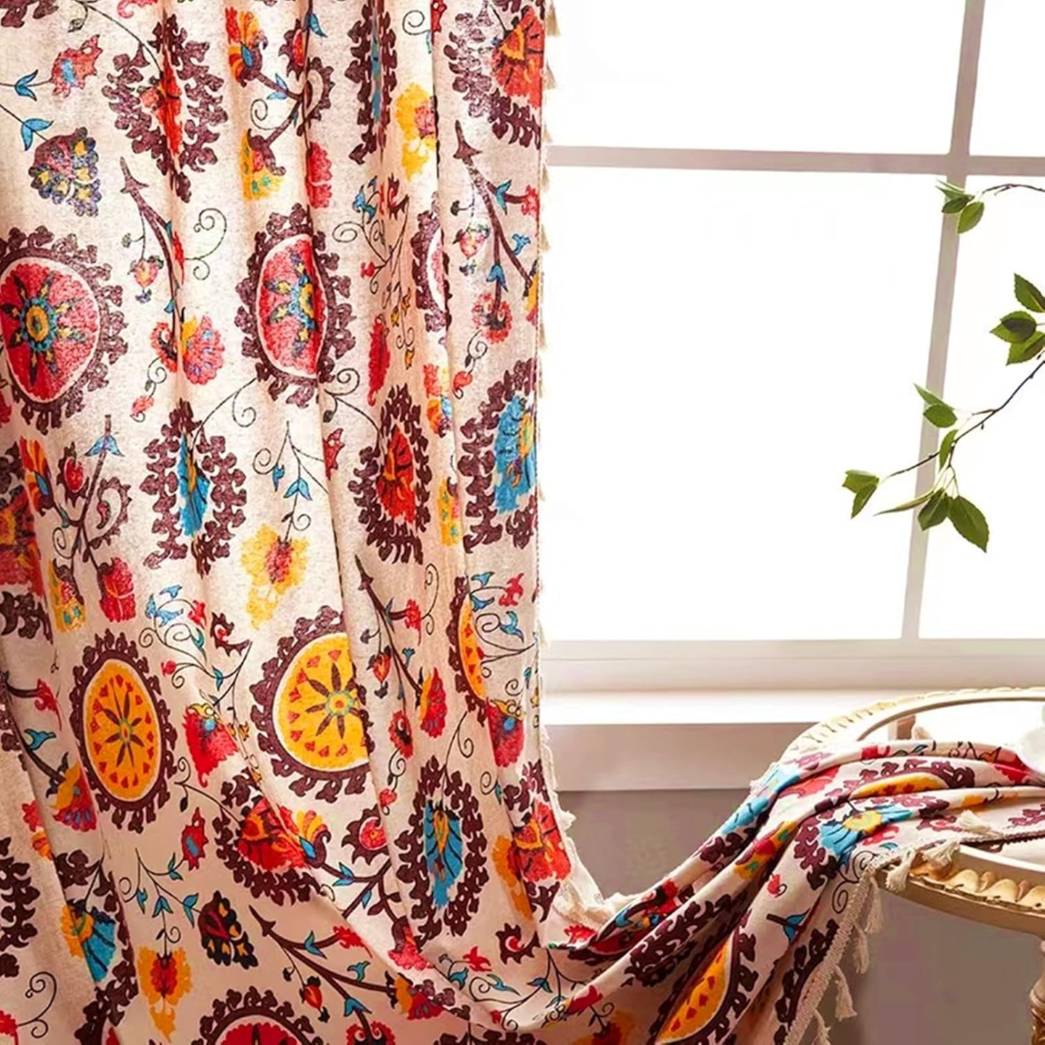 Deeprove Boho Curtain with Tassels 59 x 63