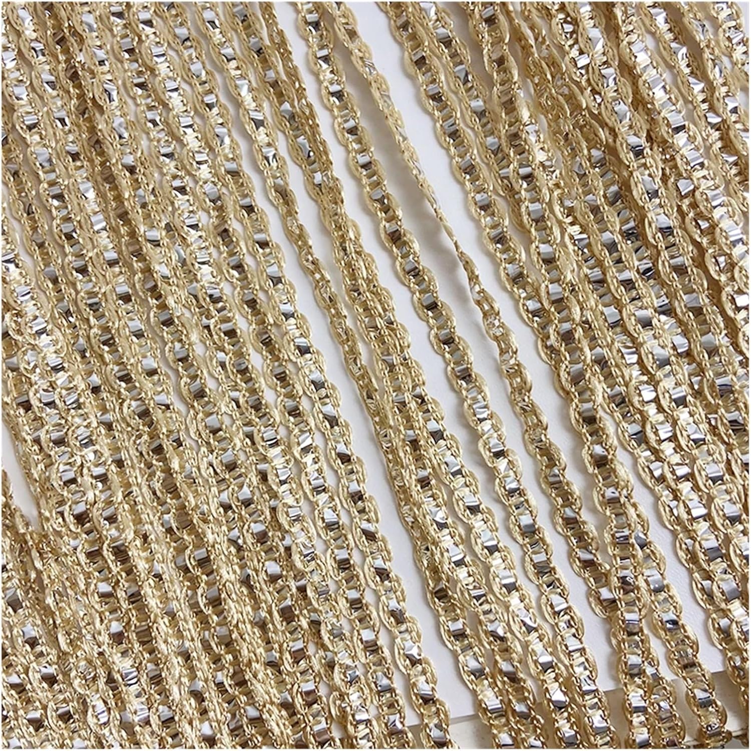 Deep Blue Shimmer Tassel String Curtain for Room Divider