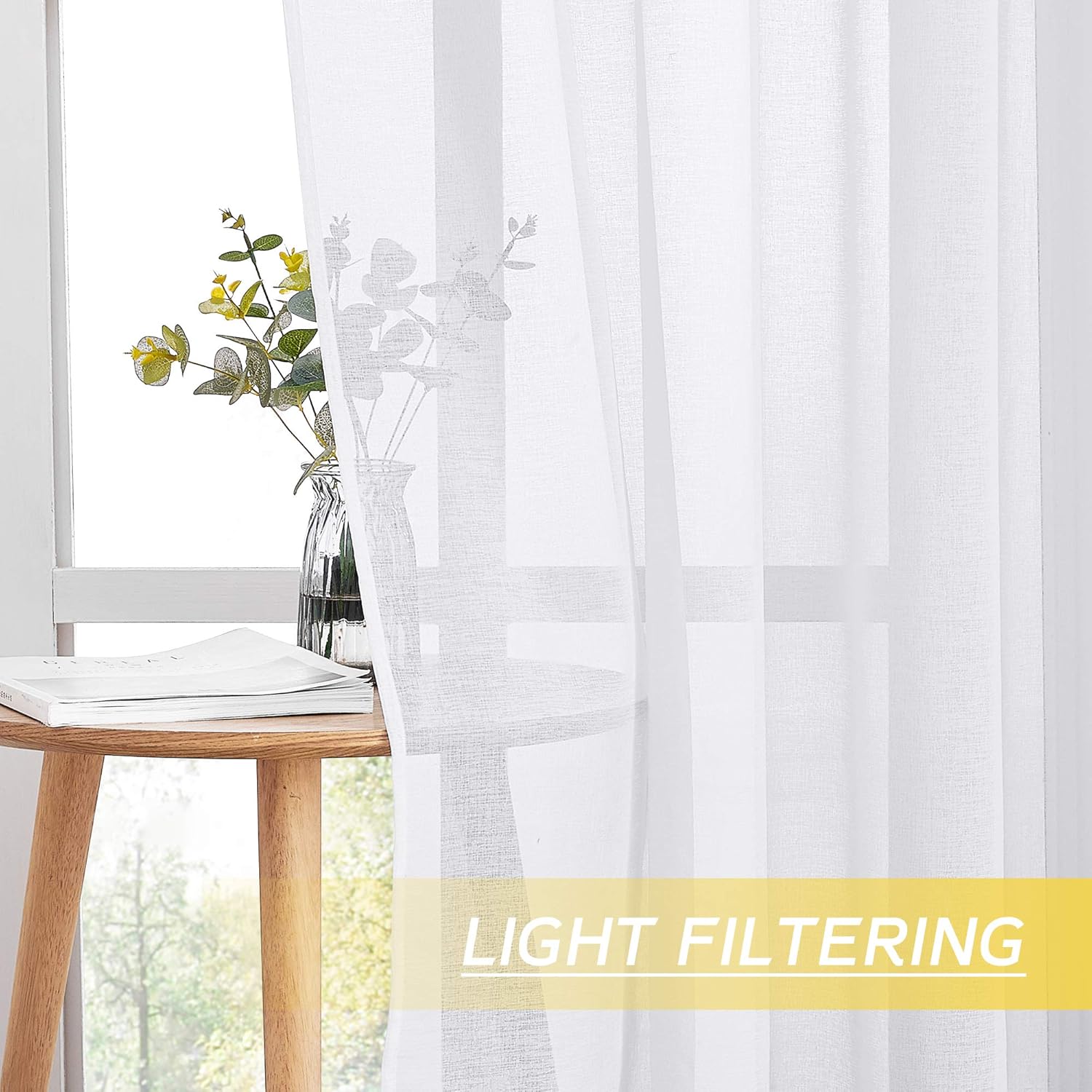 NICETOWN Sheer Curtains with Grommet Top for Living Room