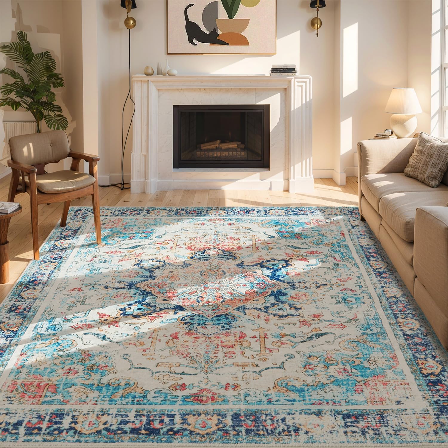 Topllen Washable Area Rug 5x7ft Boho Style 1
