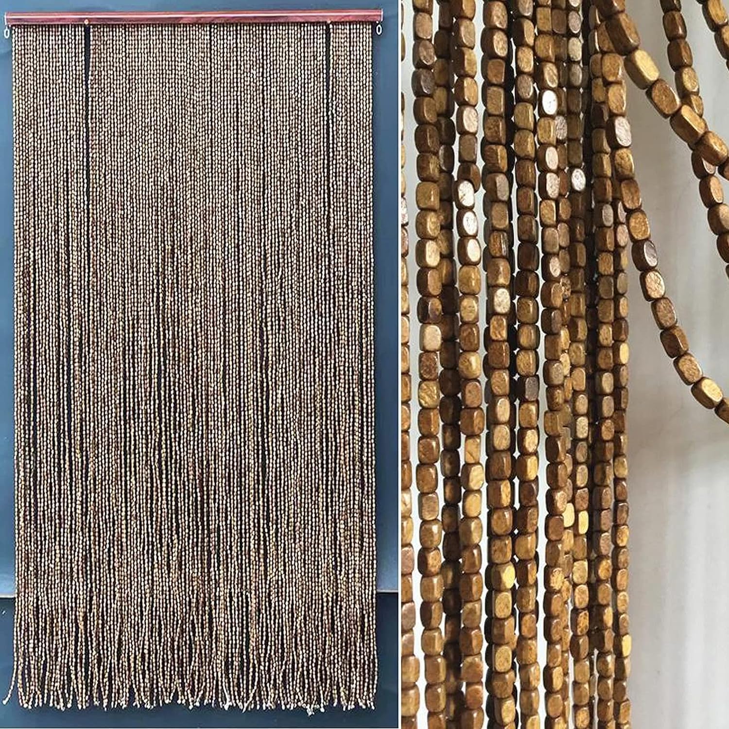 Wcxixo Bamboo Beaded Door Curtains Wall Decor