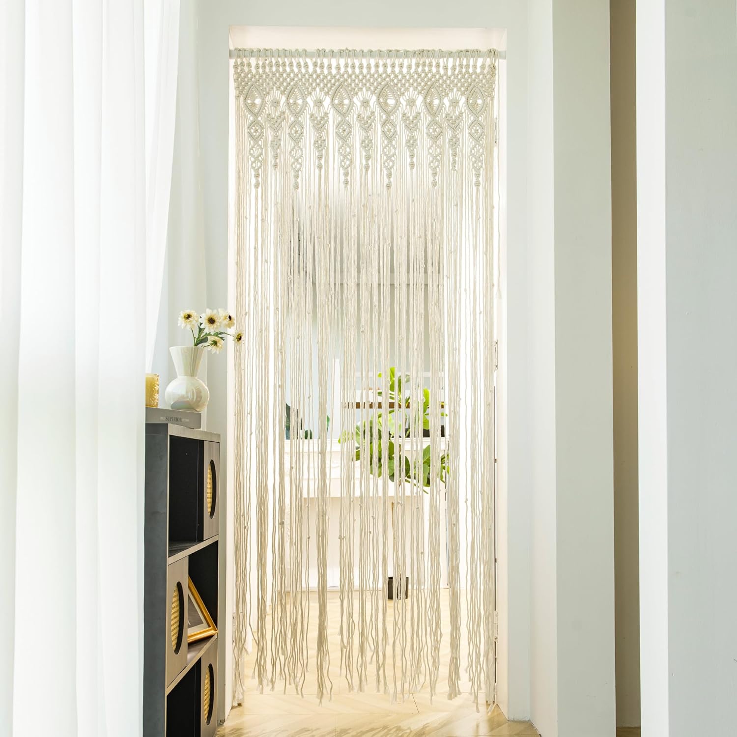 Macrame Bohemian Curtain 40x80 Inch for Windows Door