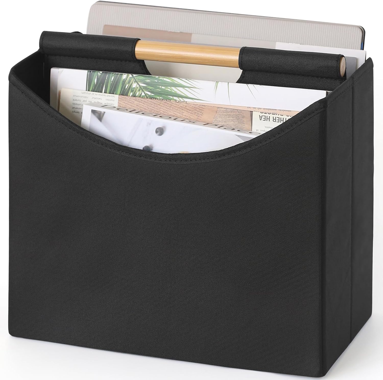 Neateam Foldable Magazine Holder with Handle Black