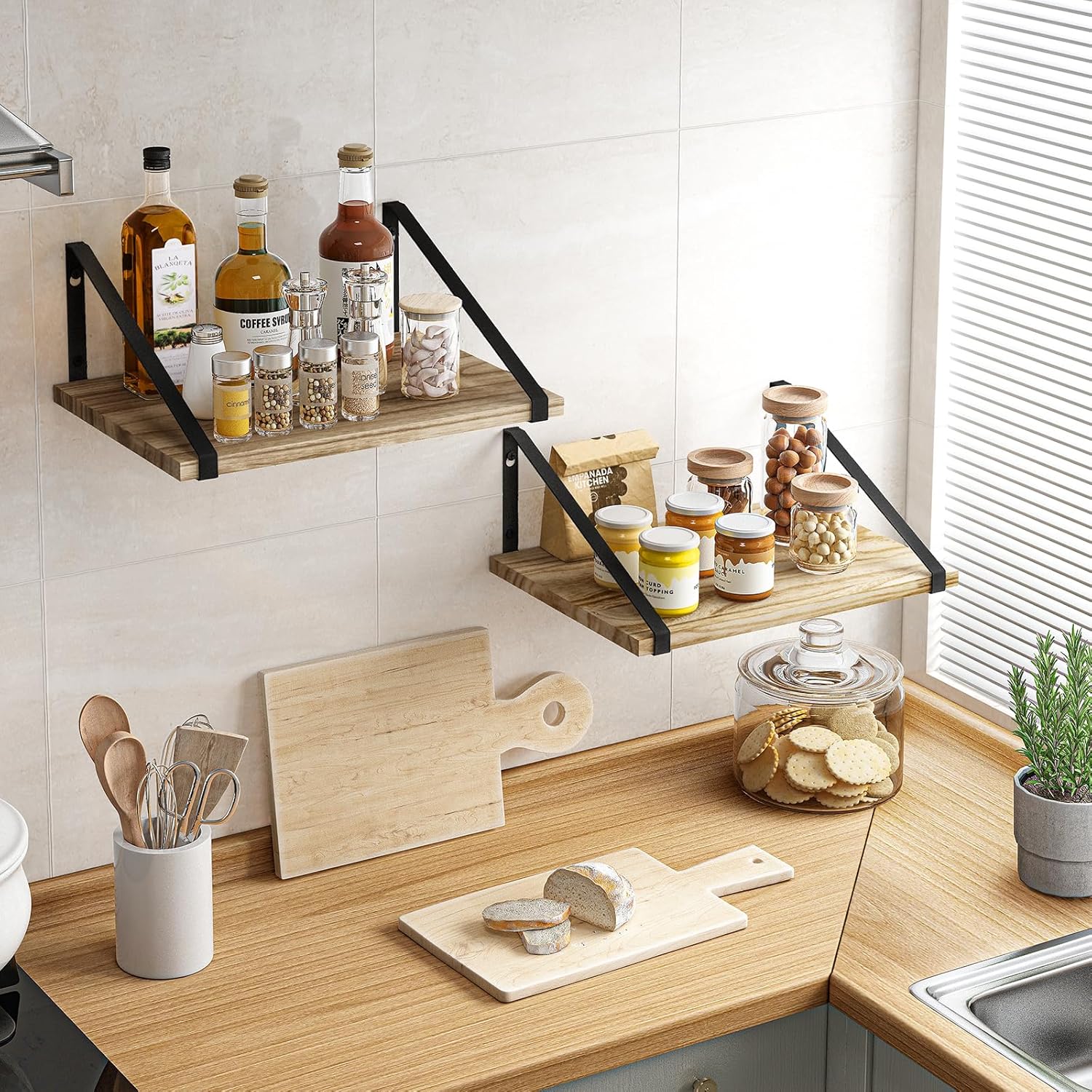 Fixwal 12 Inch Deep Floating Shelves for Home Decor
