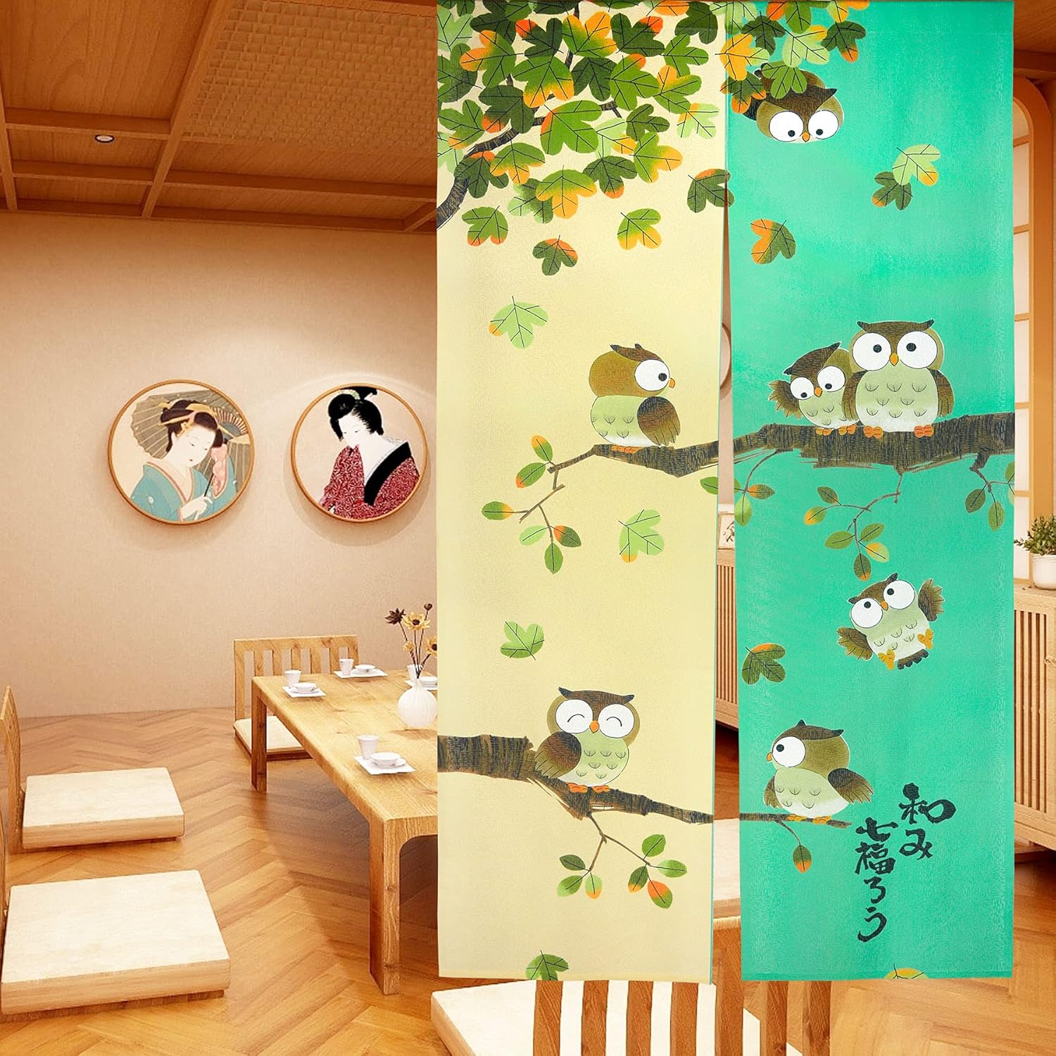 LIGICKY Noren Door Curtain Japanese Style Printed Tapestry