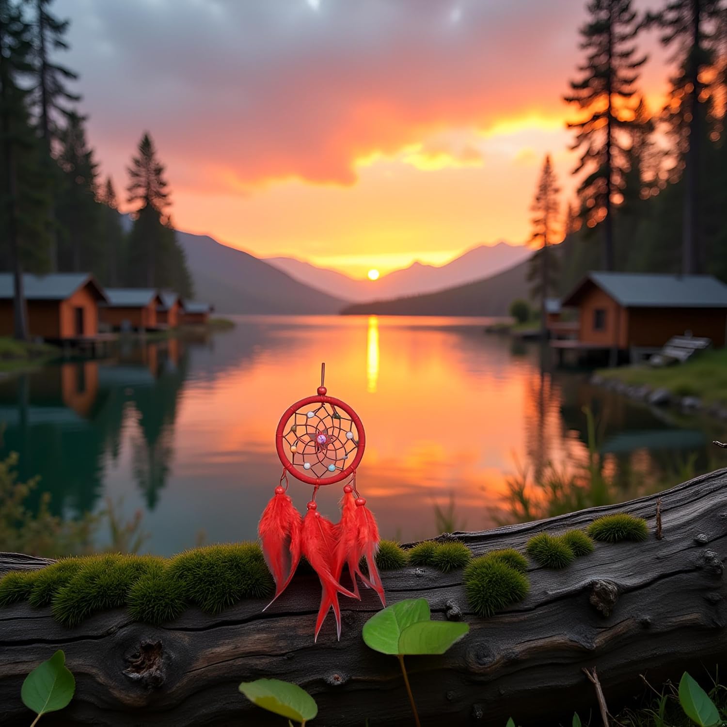 Red Small Dream Catcher Wall Hanging Ornament