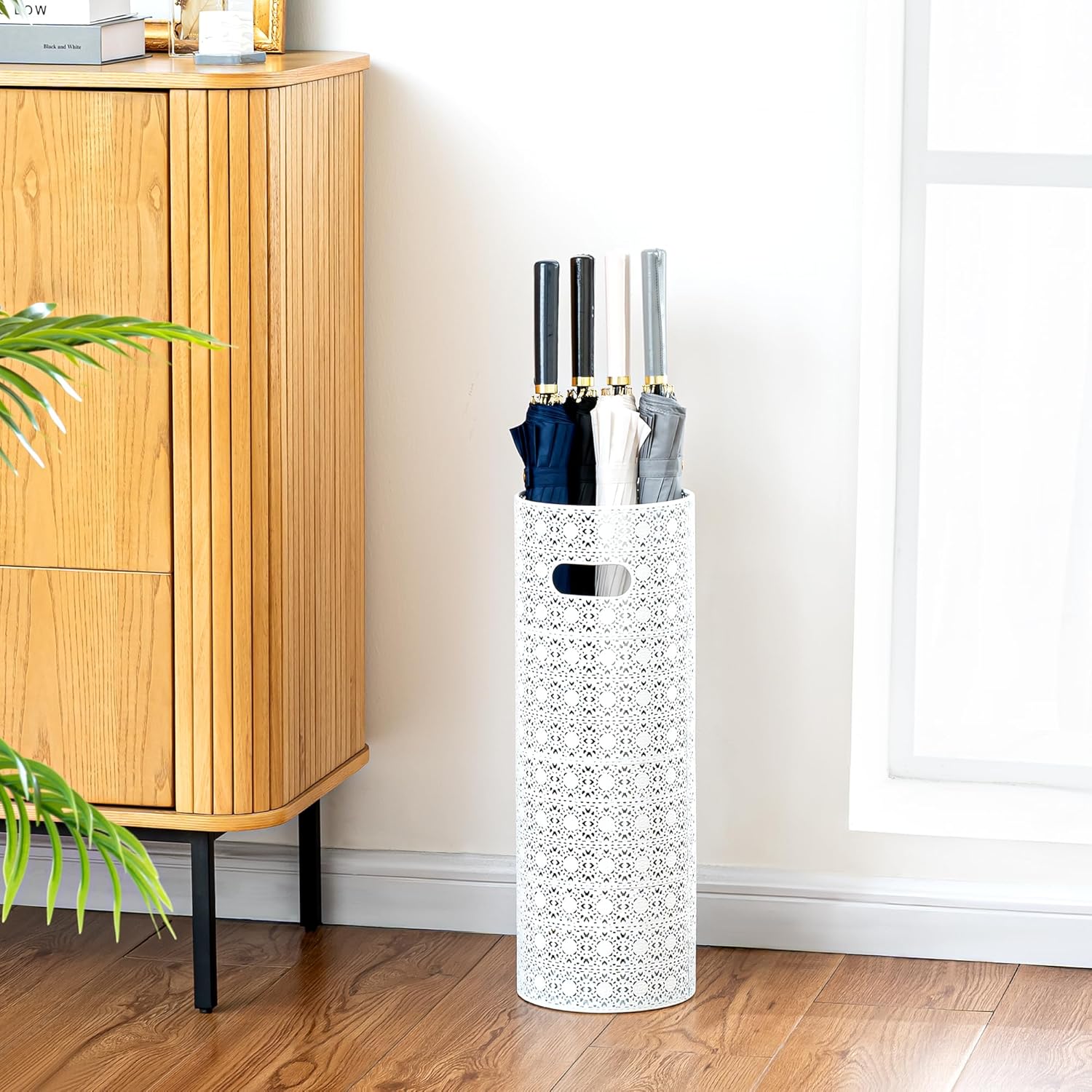 Concepts 21 Inch Heavy Duty Metal Umbrella Stand - White Lace