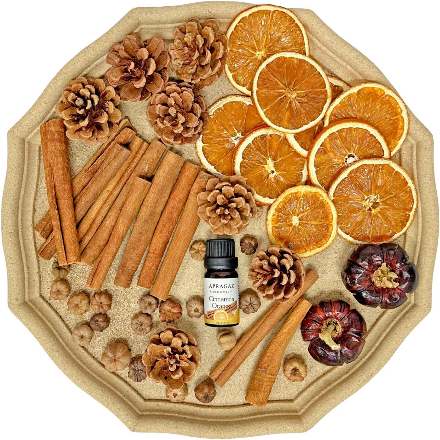 Fall Potpourri Bowl Filler with Mini Pumpkin and Cinnamon Stick