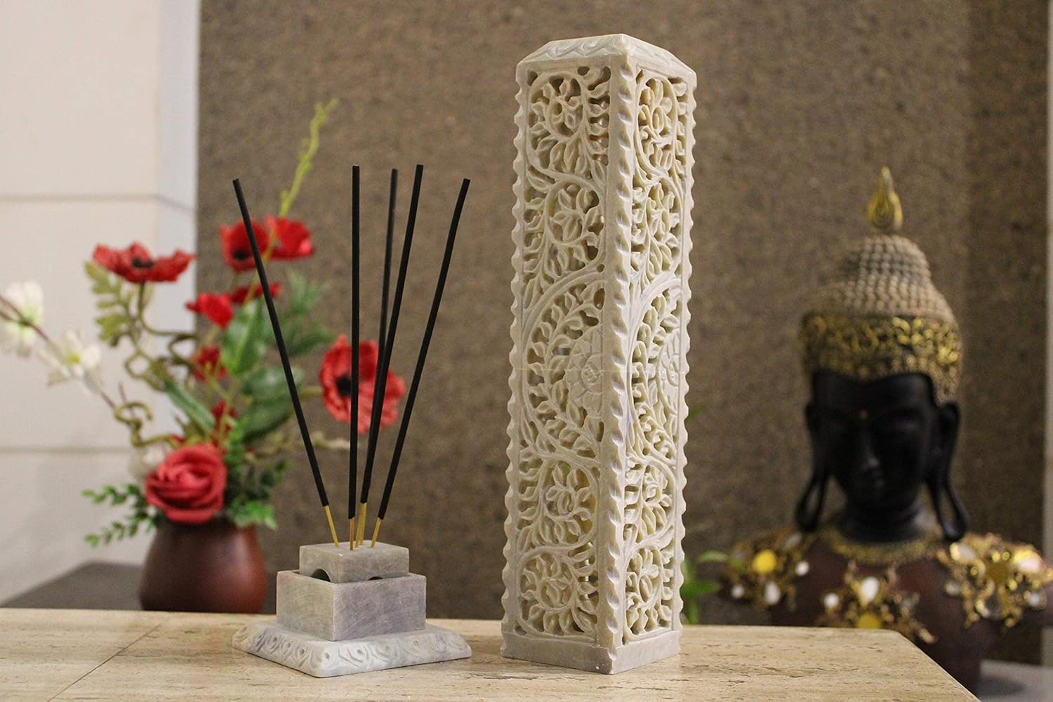 Carry Me Handmade Marble Soapstone Incense Stick Holder