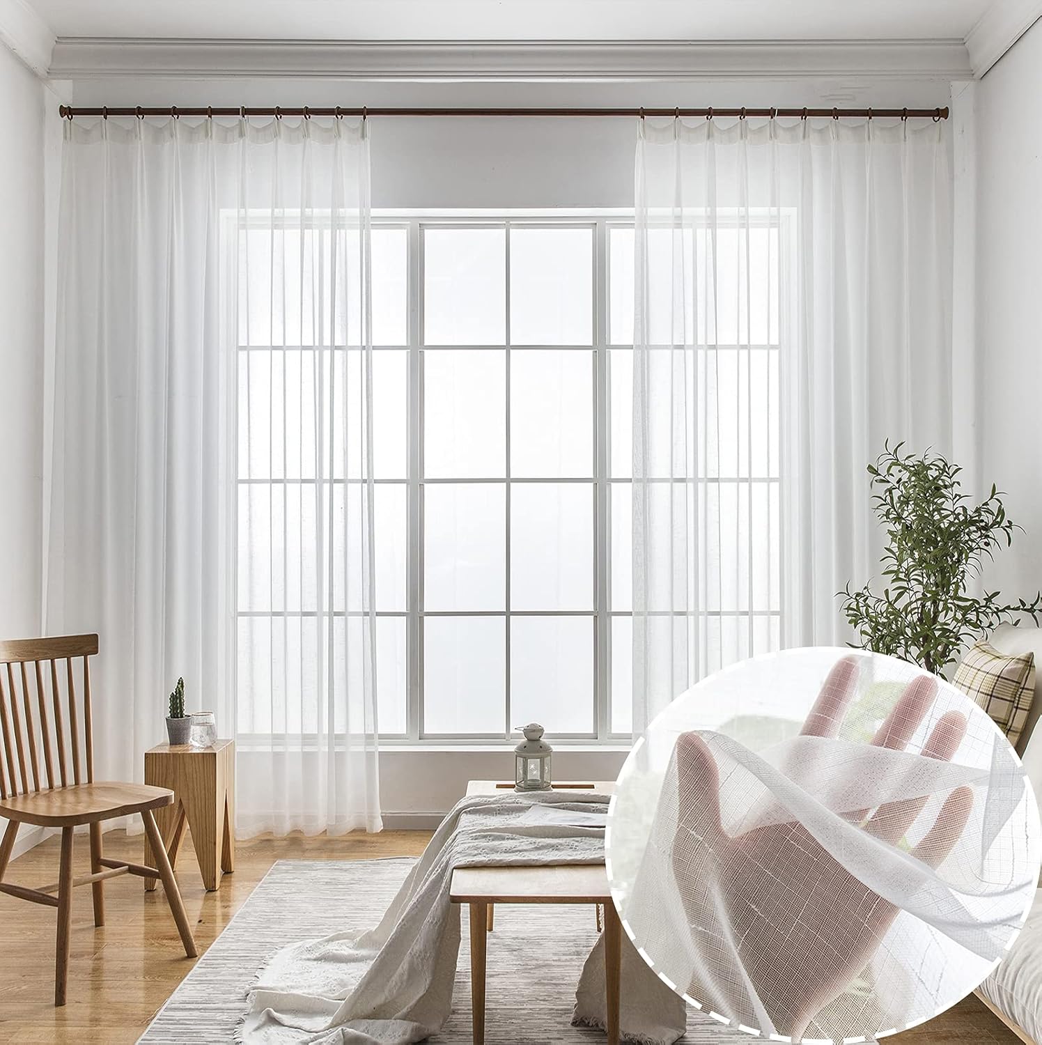 Off White Sheer Curtains 92 Inch Custom 2 Panels