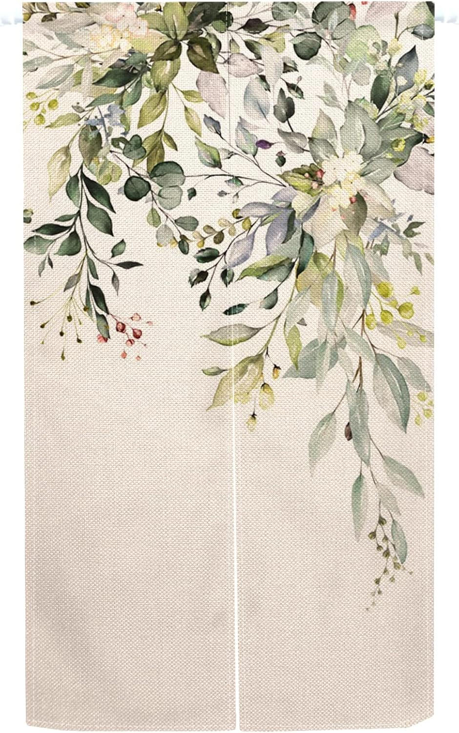 Green Eucalyptus Doorway Curtain for Home Decor