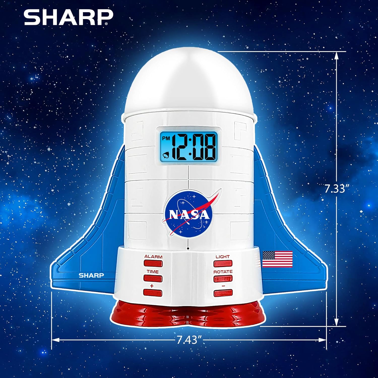 Sharp NASA Space Shuttle Alarm Clock with Night Light