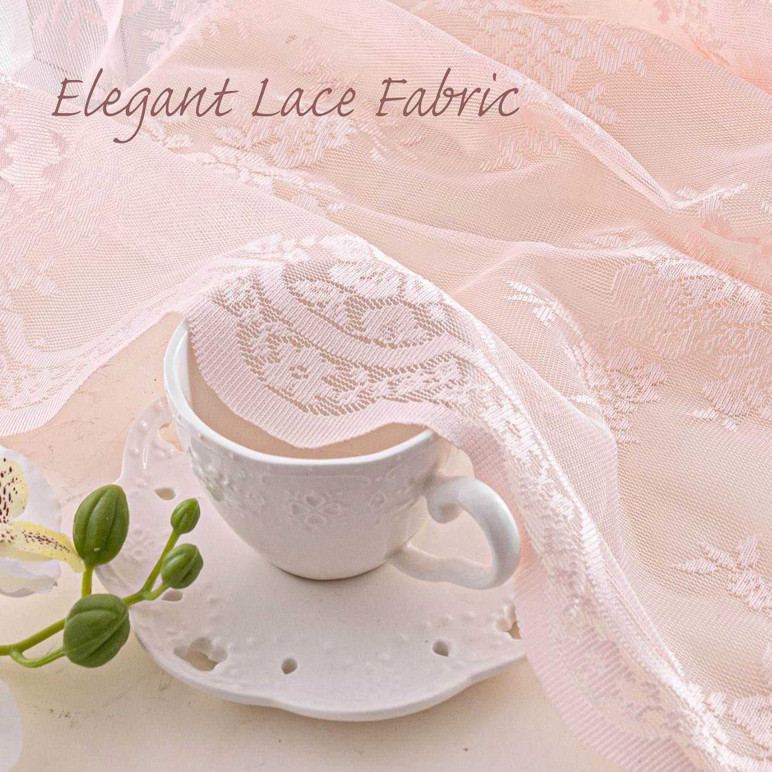 MEETSKY Pink Sheer Curtains 50x84 2 Panels