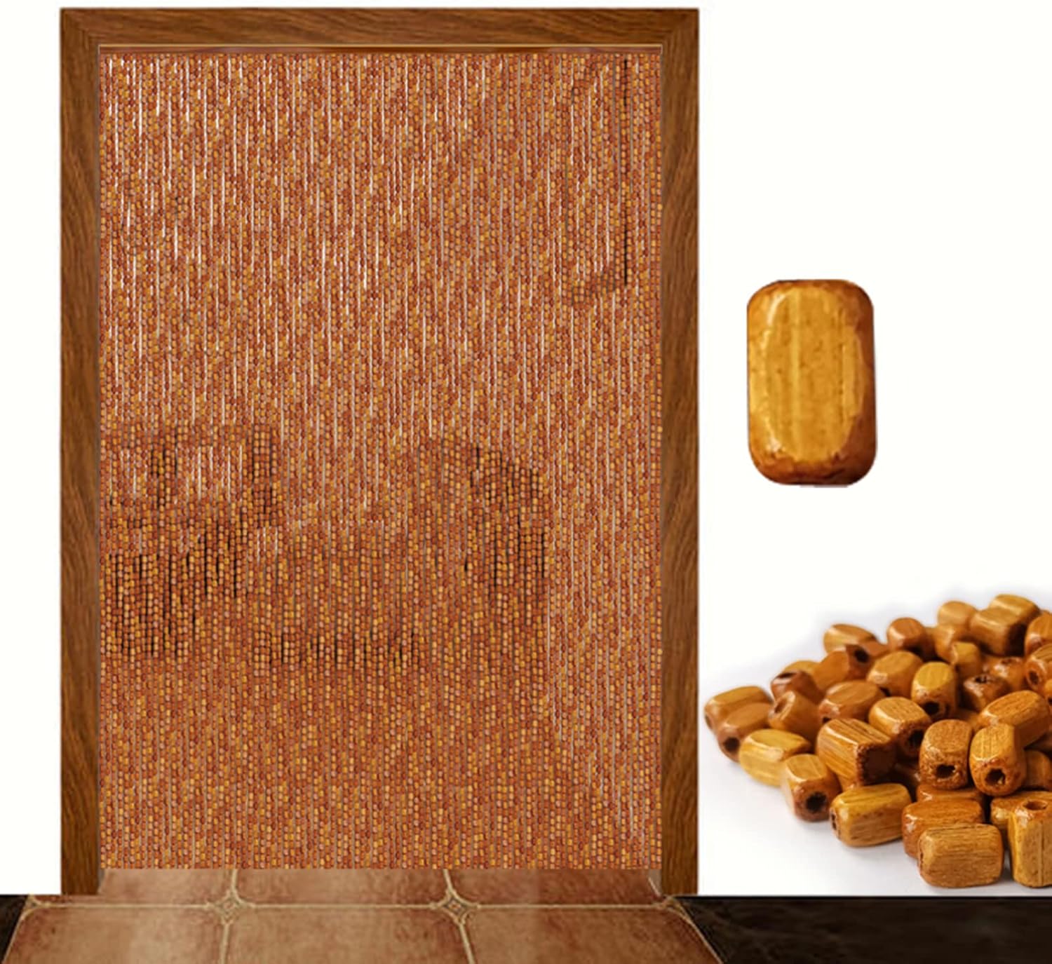 Natural Bamboo Beaded Curtain for Door and Window