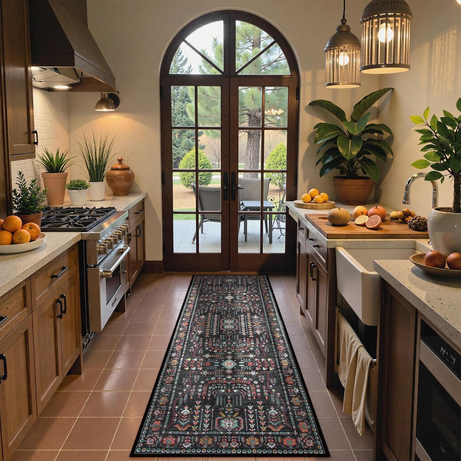 Moynesa Boho Black Rug Runners for Hallways