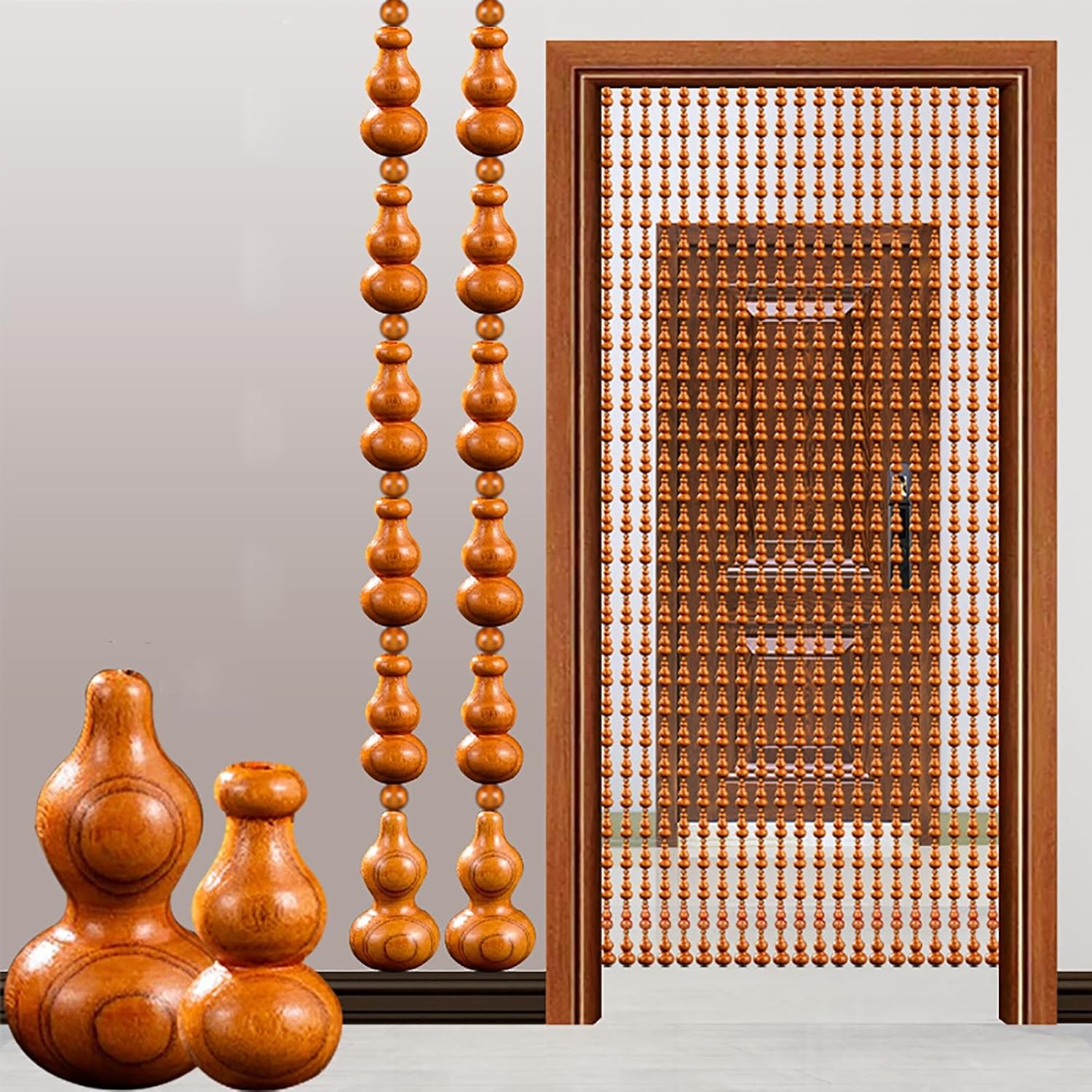 XOOFMASS Bamboo Beaded Curtain 212m Door Divider