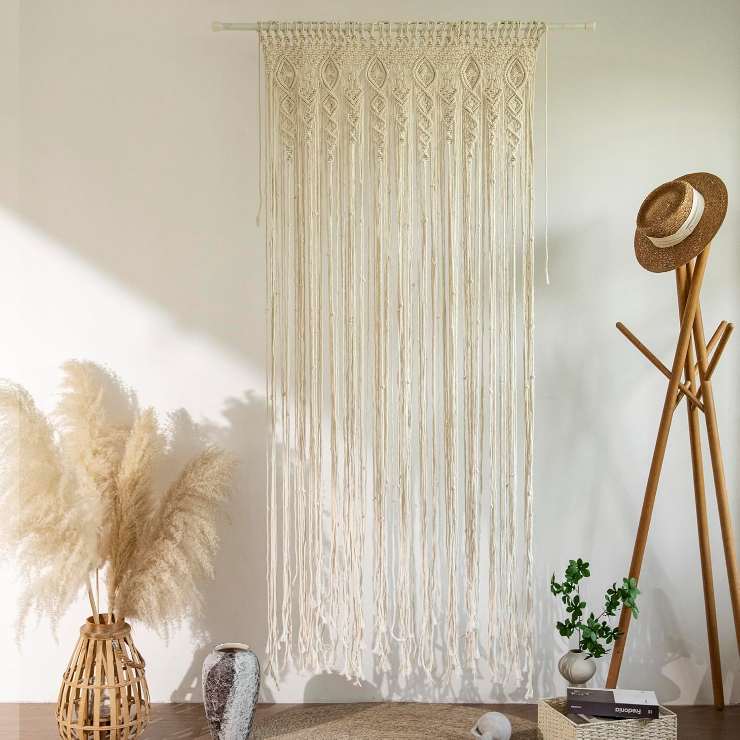 Macrame Bohemian Curtain 40x80 Inch for Windows Door