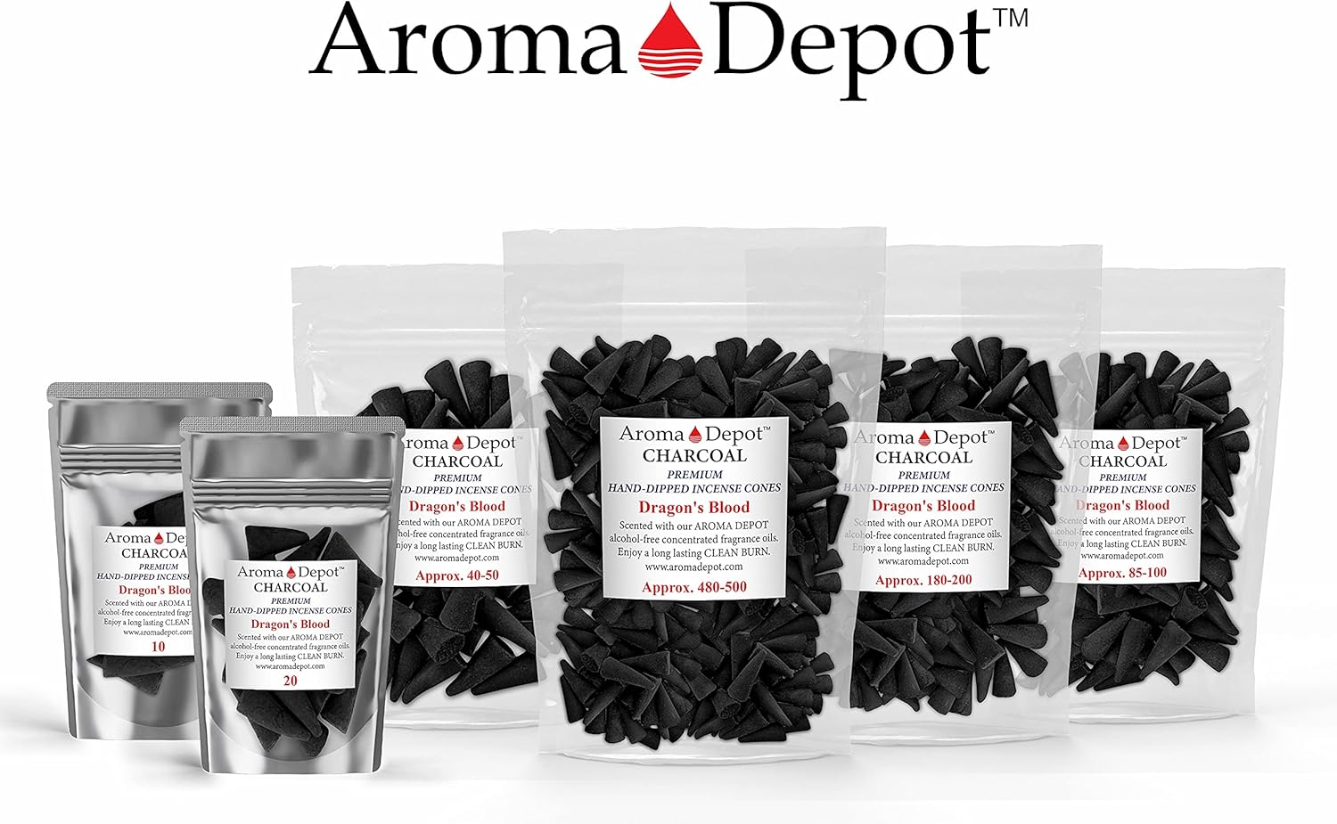 1 Inch Dragon Blood Incense Charcoal Cones 20 Pack