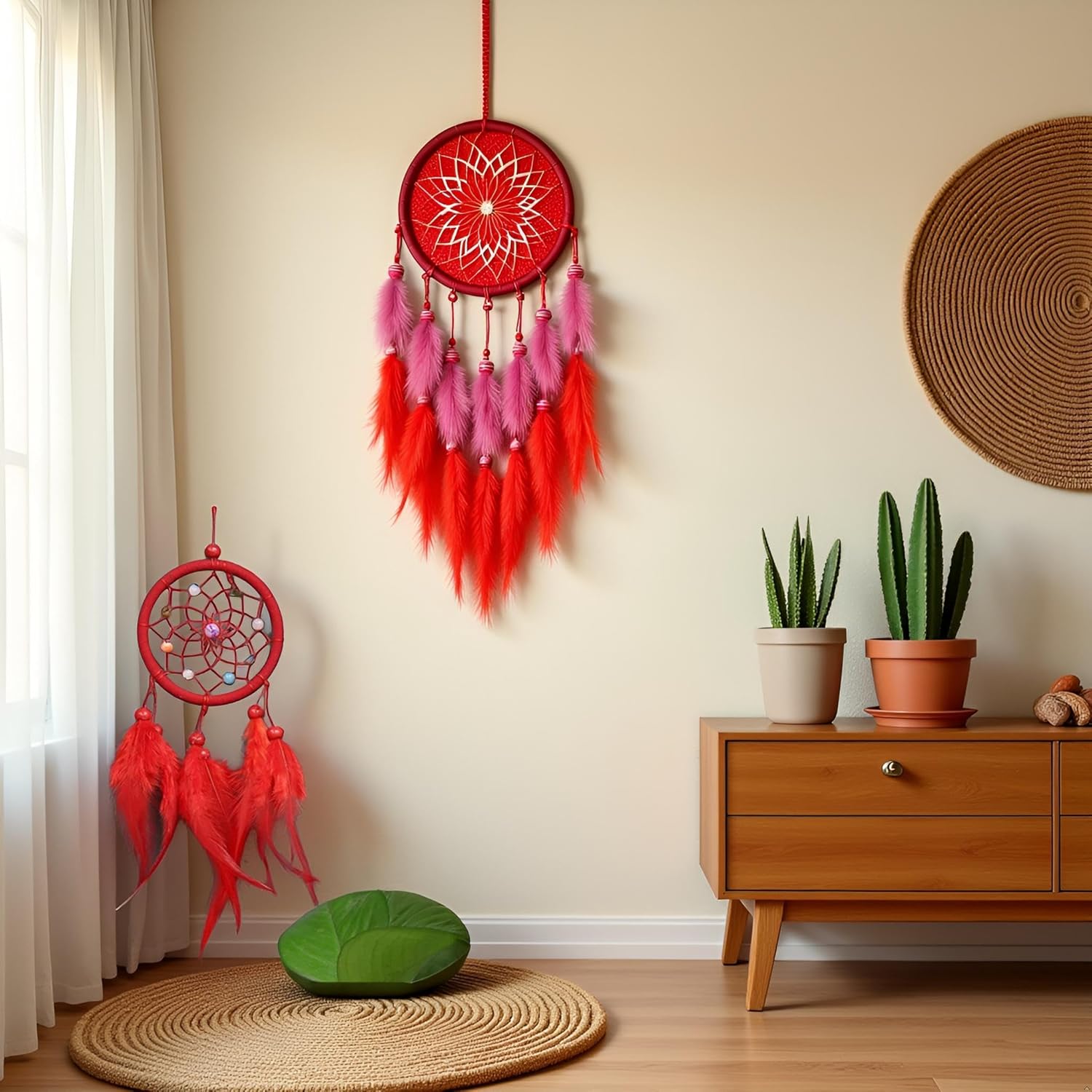 Red Small Dream Catcher Wall Hanging Ornament