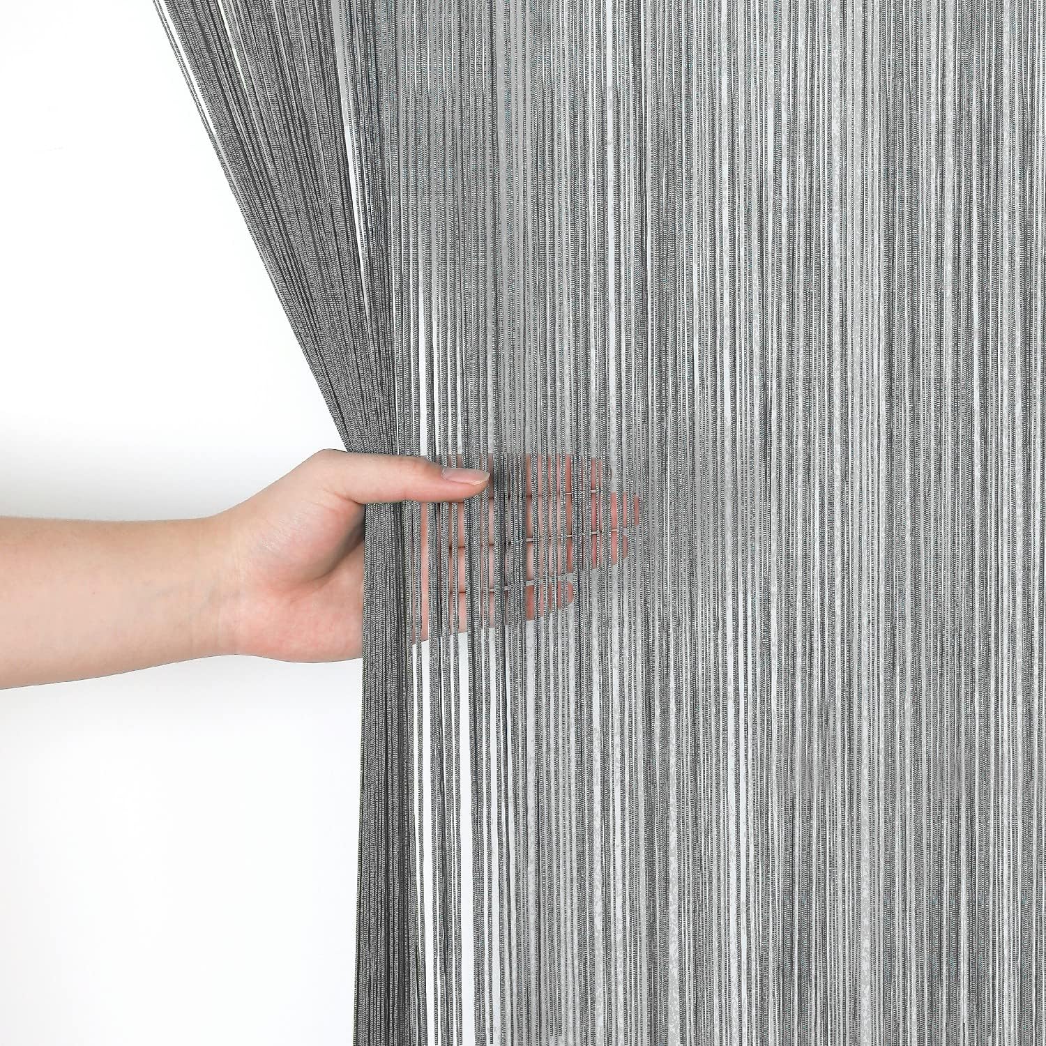 Spaghetti String Curtains Door Privacy Panel Grey