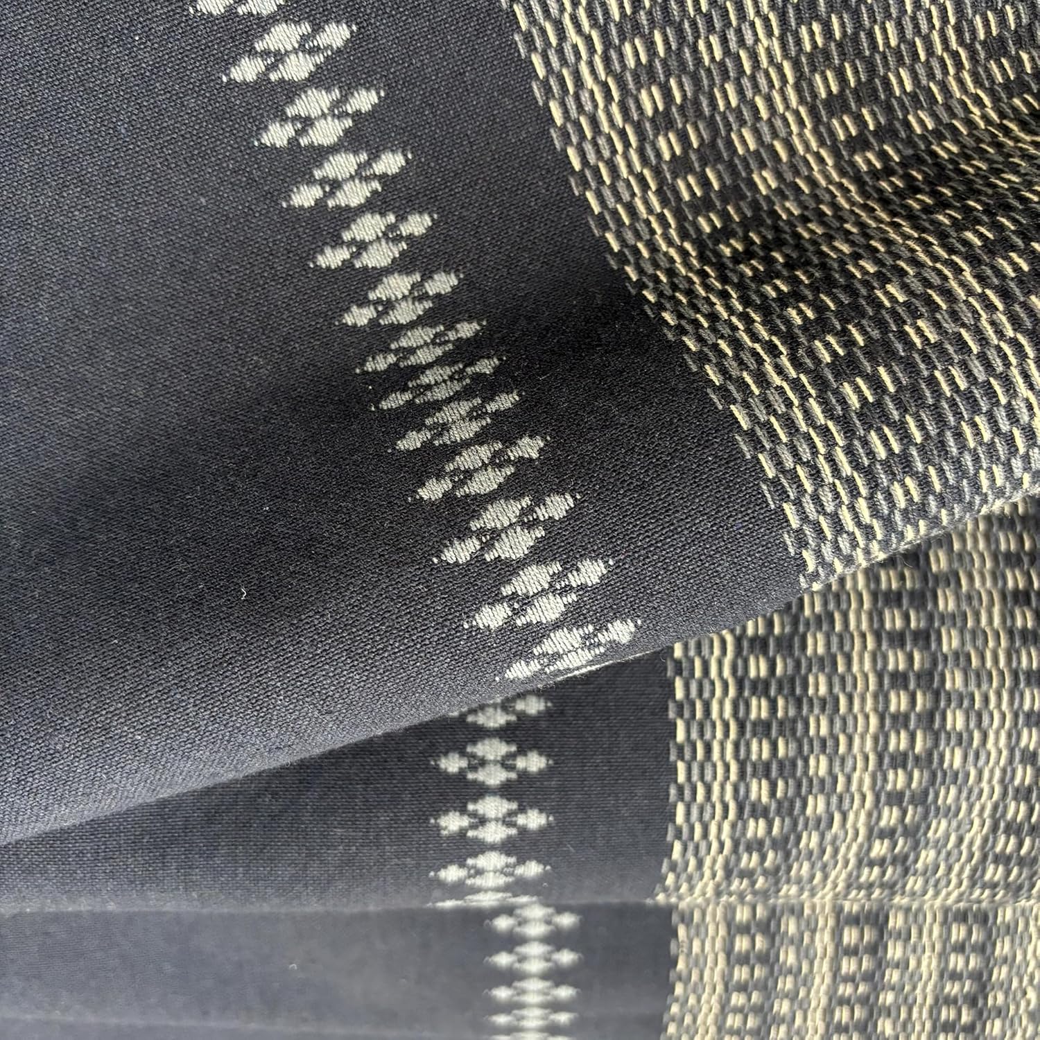 Dark Navy Doorway Curtain with Dobby Weaving