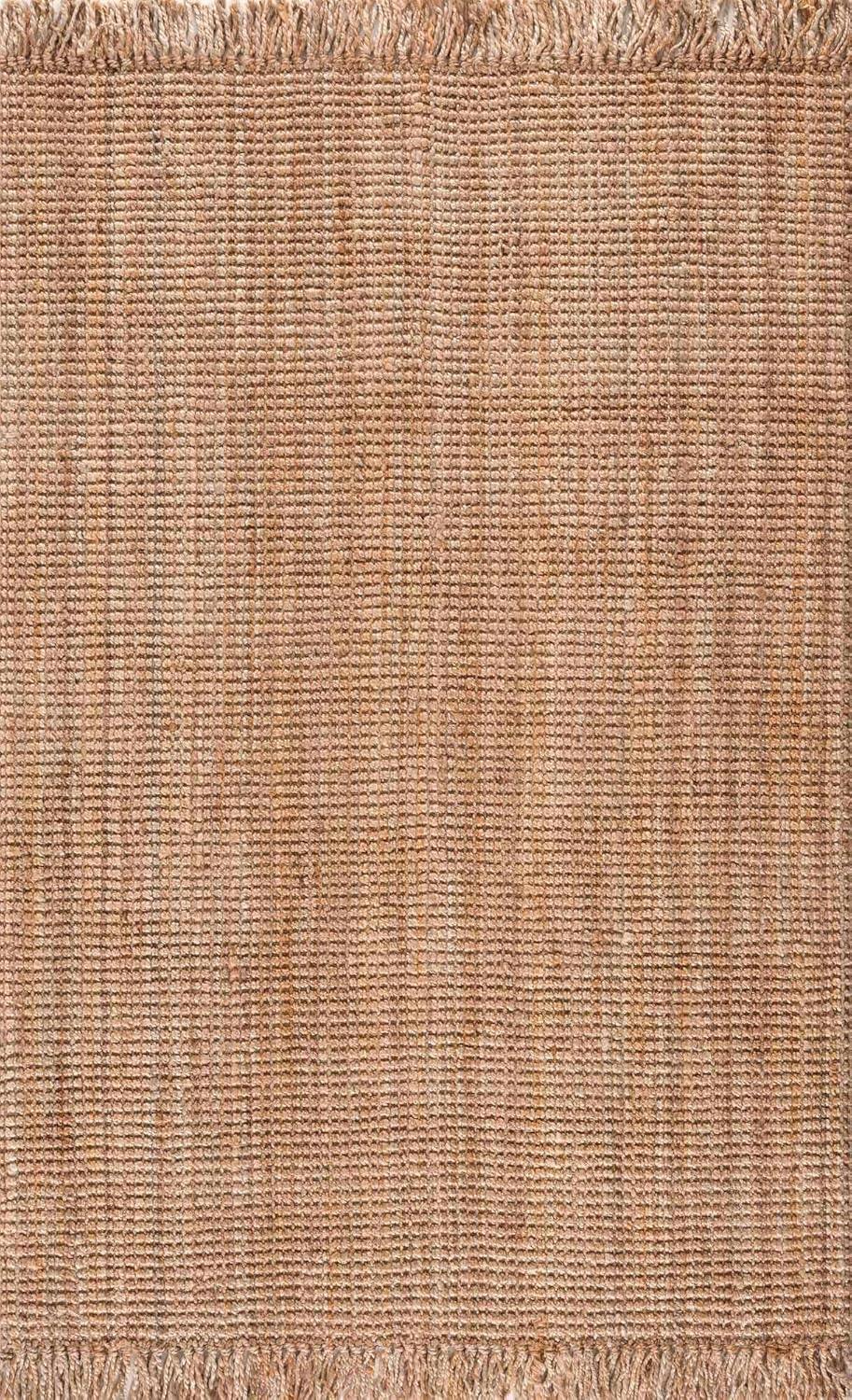Moncton Bohemian Jute Runner Rug - 26 x 16 Farmhouse Style Hallway Carpet