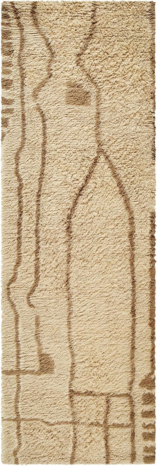 Chesna Bohemian Transitional Runner Rug - Beige Taupe Sandstone 26 x 8