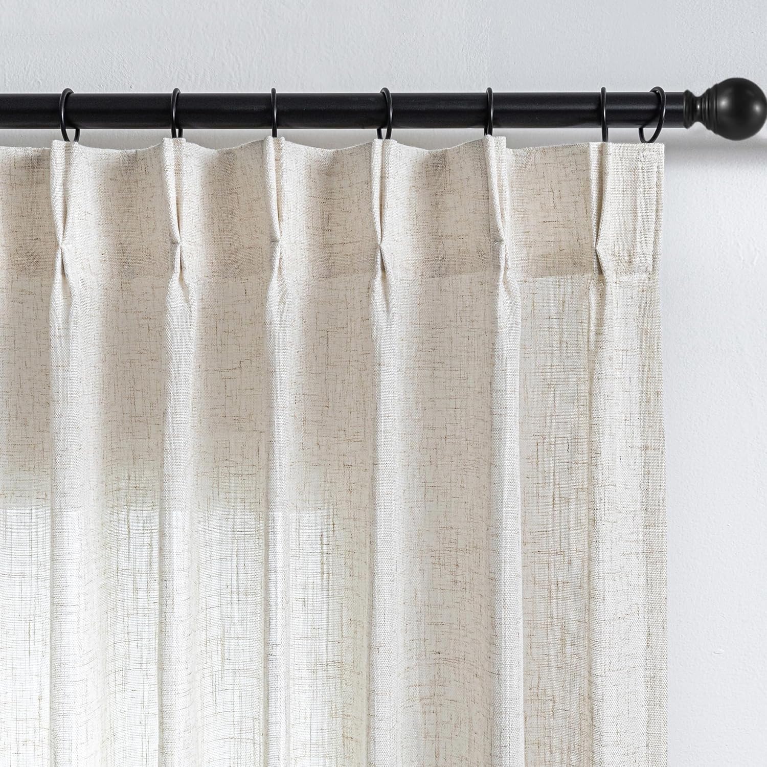 MYSKY HOME Linen Curtains 84 x 40 2 Panels Set
