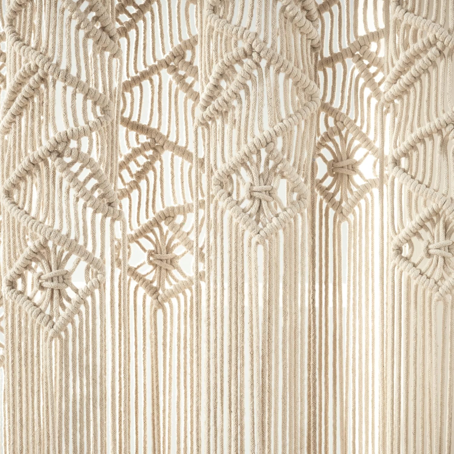 Lush Decor Boho Macrame Leaf Cotton Curtain 84 x 50