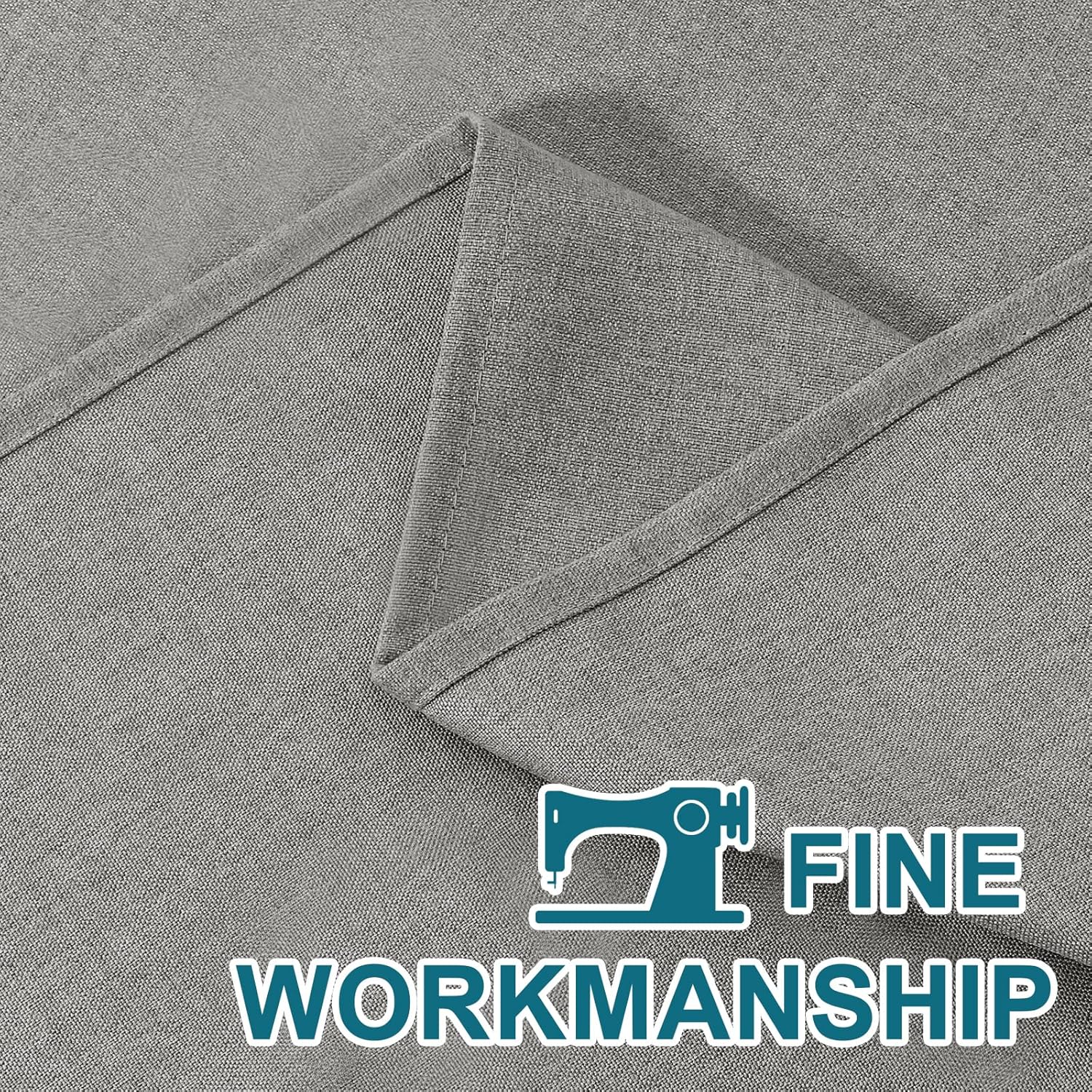 Turquoize Thick Linen Door Curtain with Tieback - Gray