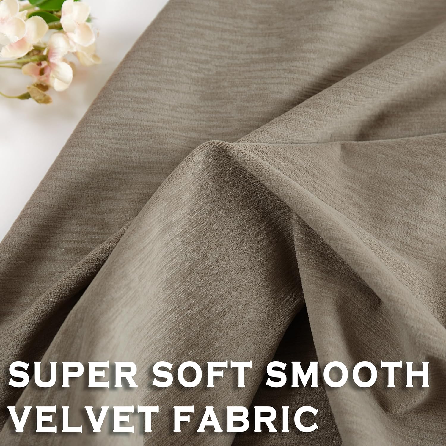 Kayne Studio Tan Velvet Pinch Pleated Curtains 95 Inch