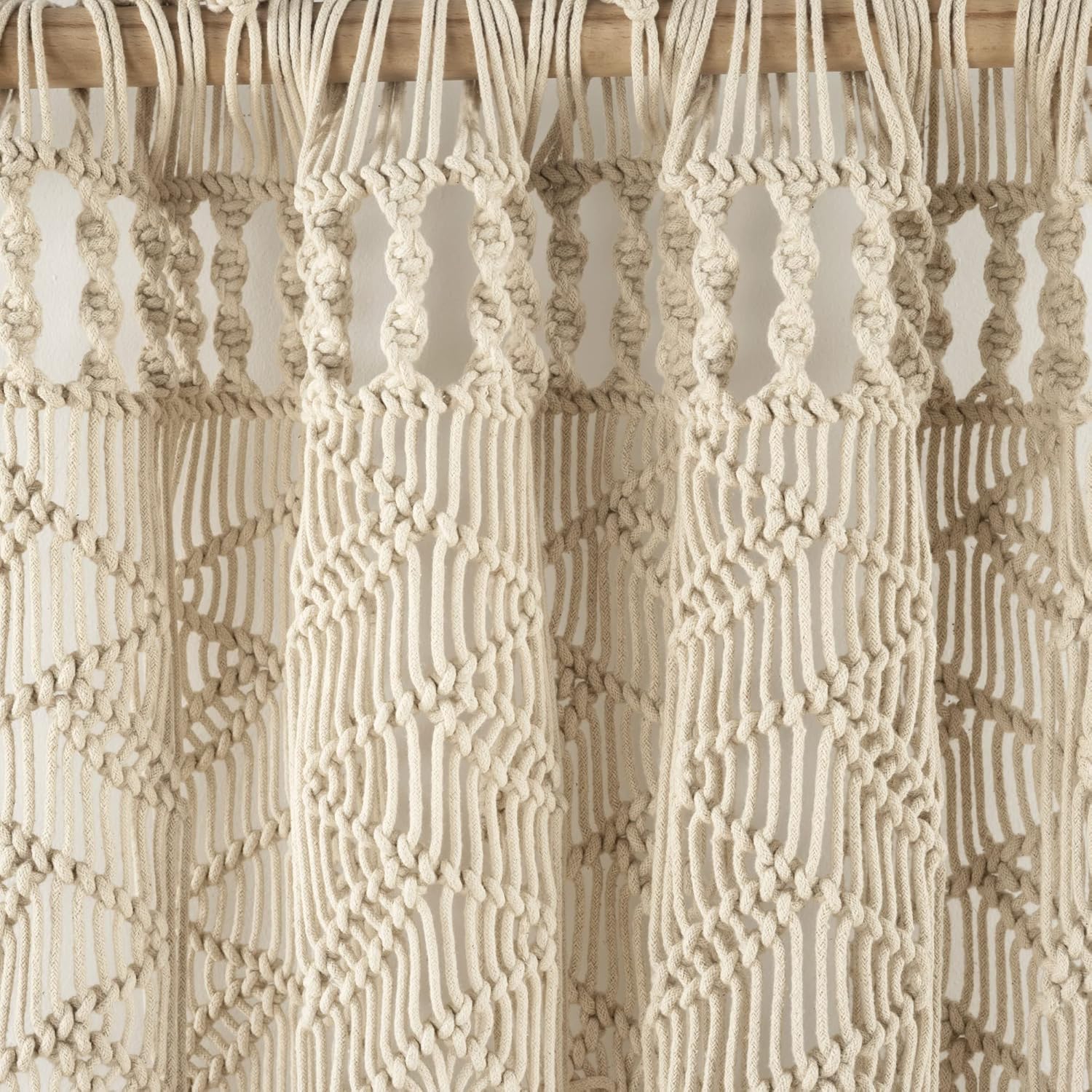 Lush Decor Boho Macrame Leaf Cotton Curtain 84 x 50