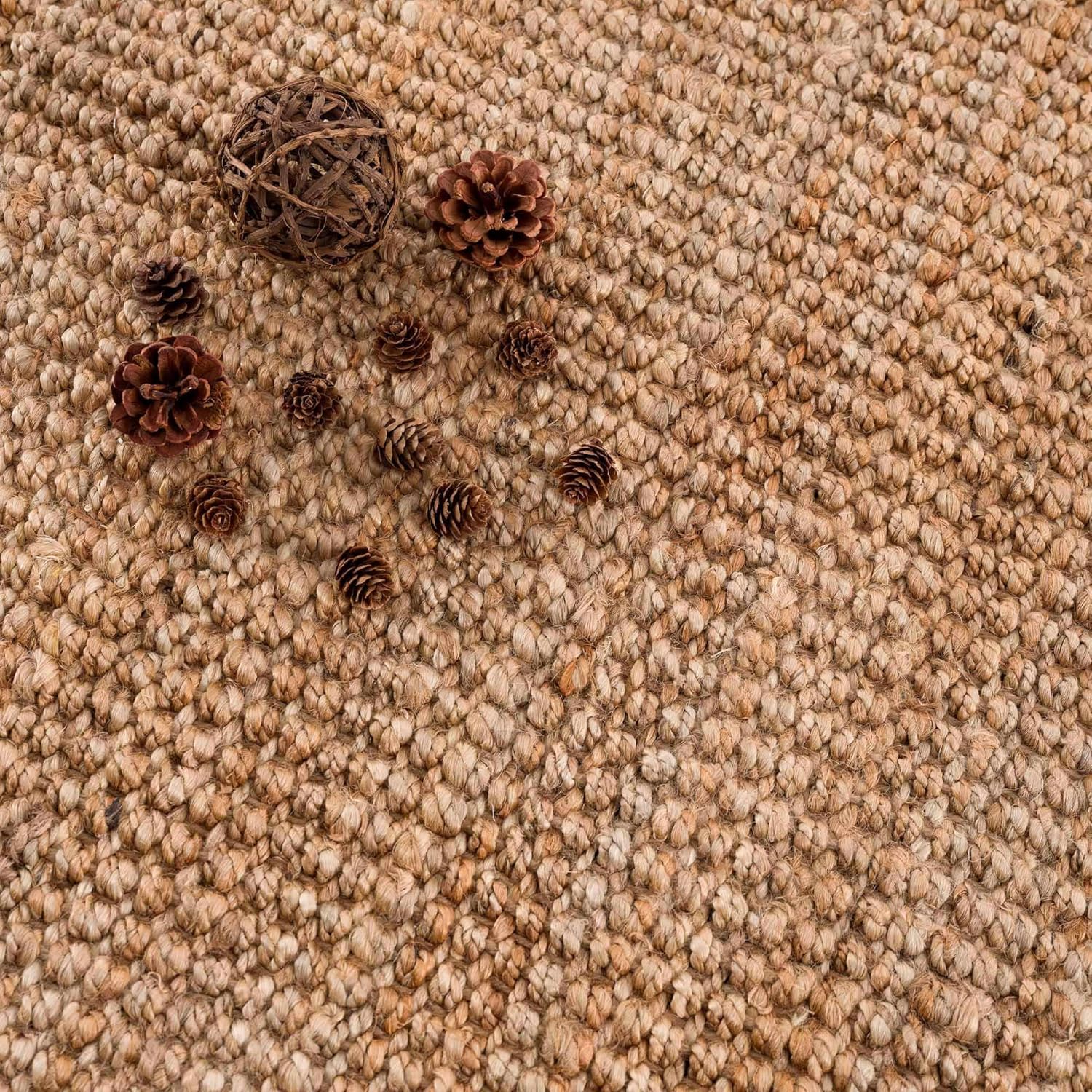 Moncton Bohemian Jute Runner Rug - 26 x 16 Farmhouse Style Hallway Carpet