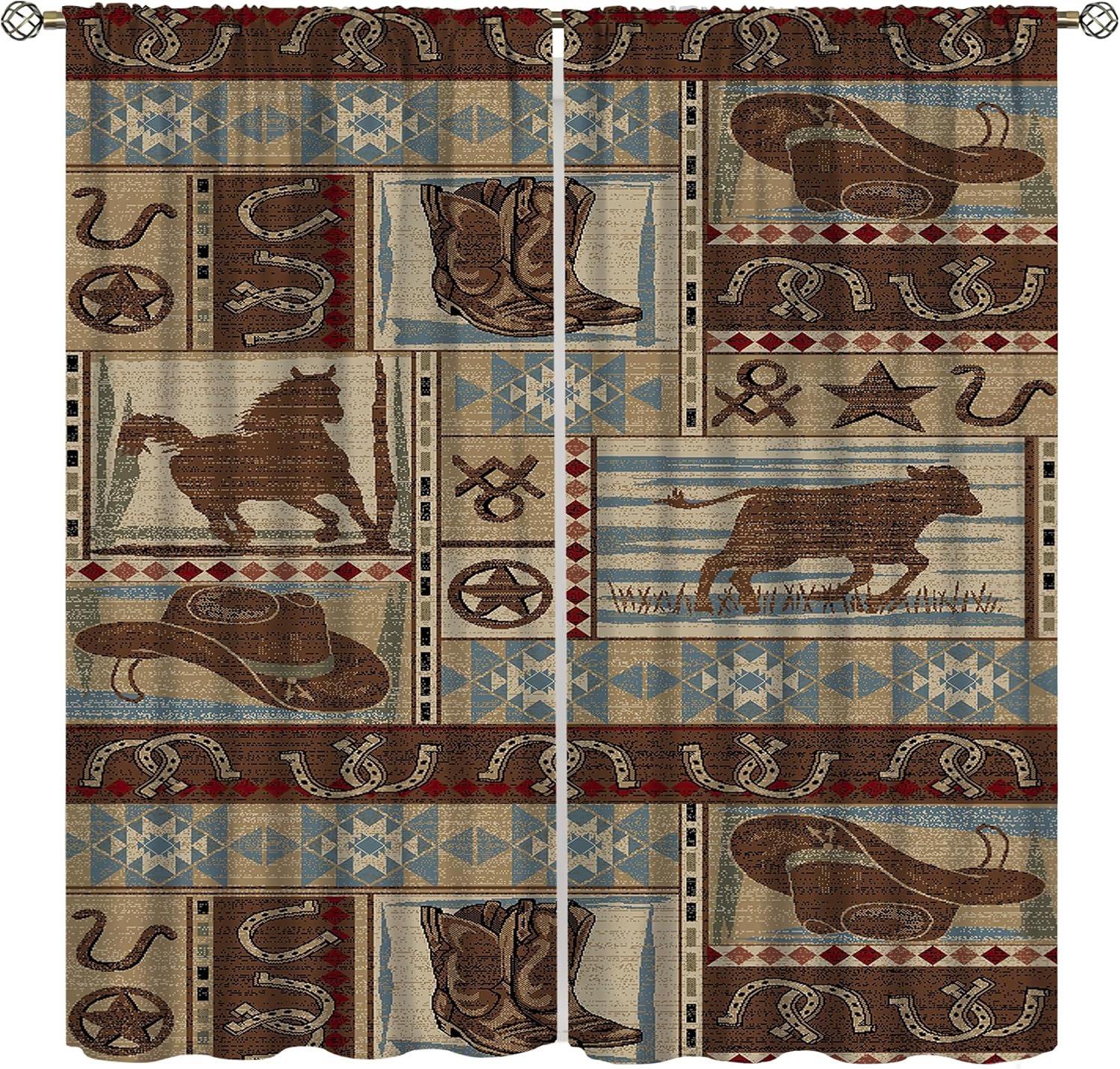 Rustic Bear Curtains 2 Panel Set 42x45 Inch
