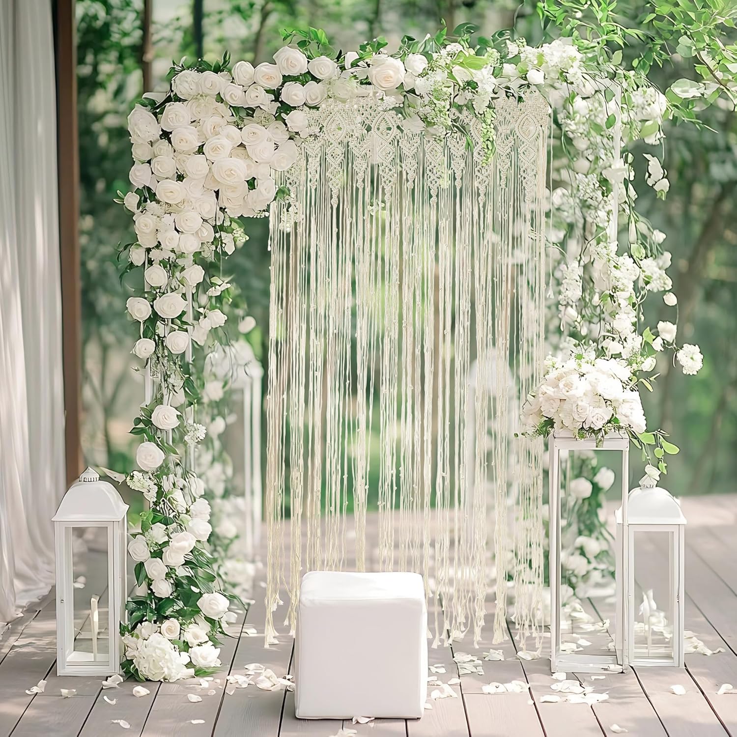 Macrame Bohemian Curtain 40x80 Inch for Windows Door